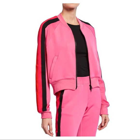 Pam & Gela Pink Crop Track Jacket / Side Stripes - Picture 2 of 11